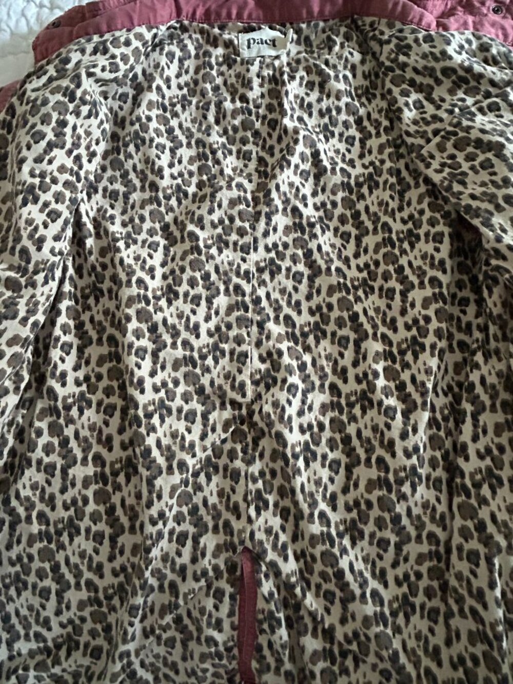 Wear Pact Earth's Clothing Utility Jacket 97% Organic Cotton Small Pink Animal - Picture 9 of 13